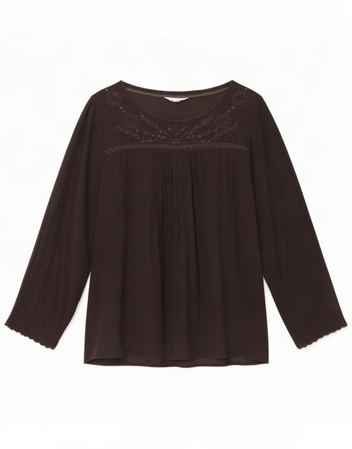 White Stuff Blusa de manga larga para mujer UK 46 Viscosa gris grande