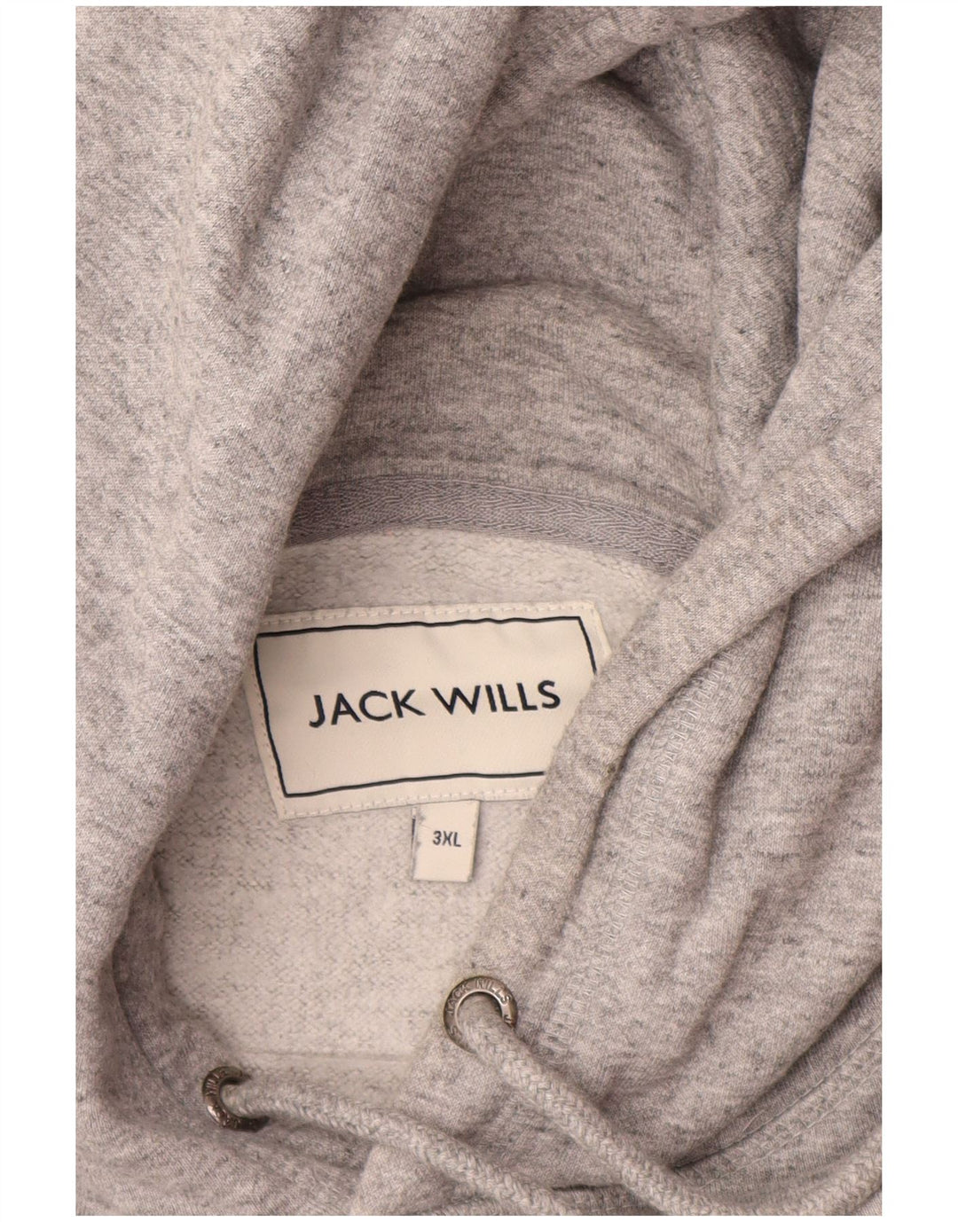 JACK WILLS Jersey con capucha gráfico para hombre 3XL Algodón moteado gris