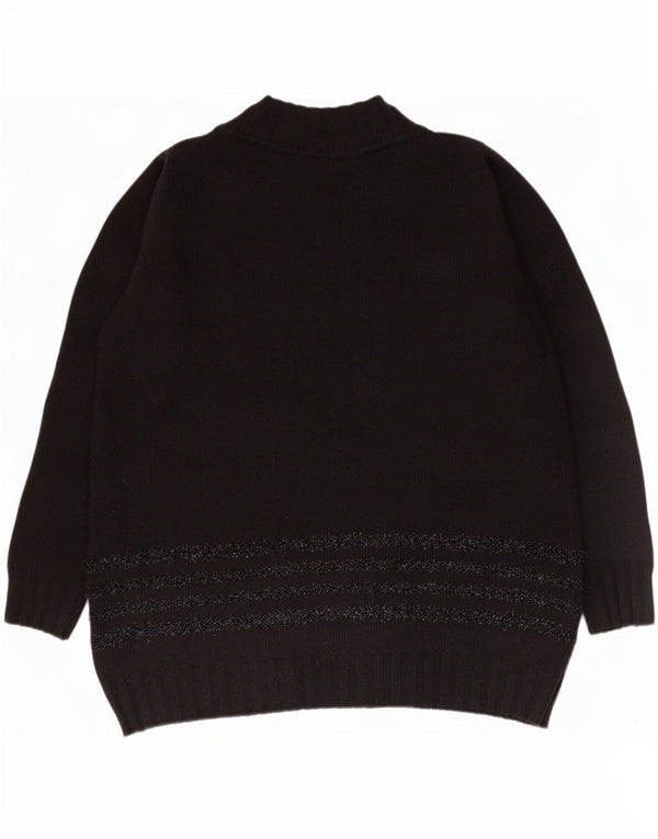 Marina Rinaldi Suéter con cuello en V para mujer UK 10 Small Black Stripes