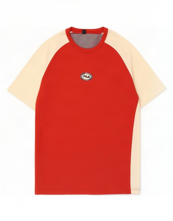 Fila Camiseta gráfica para hombre Top XL Rojo Colorblock Algodón