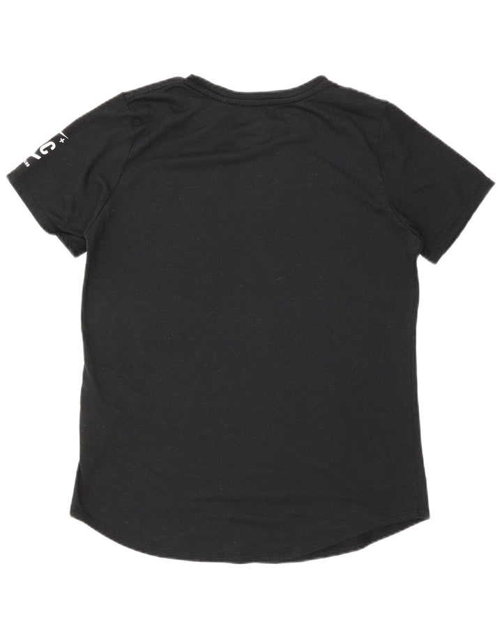 Nike Dri Fit Graphic Camiseta para Mujer UK 14 Medium Negro Poliéster