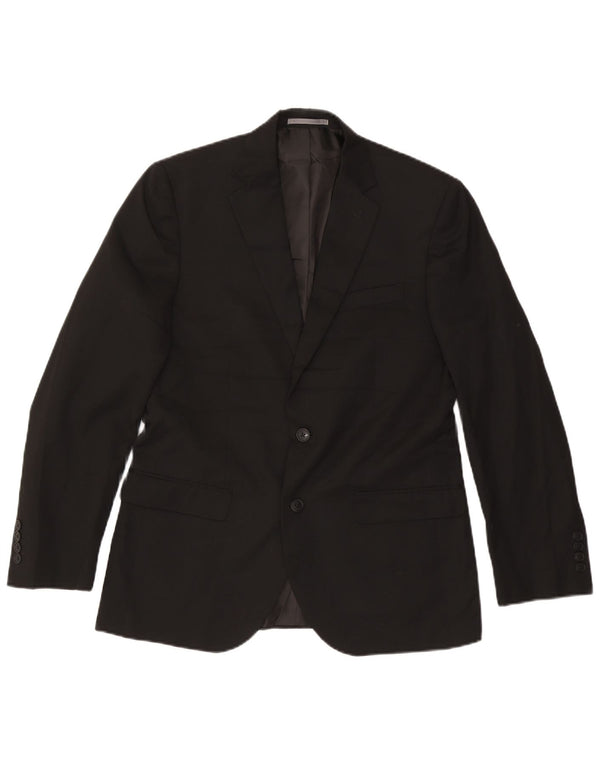 Marks & Spencer Mens 2 Button Regular Fit Blazer Jacket UK 38 Medium Black