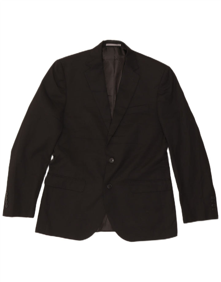Marks & Spencer Chaqueta tipo blazer de corte regular con 2 botones para hombre UK 38 Medium Black