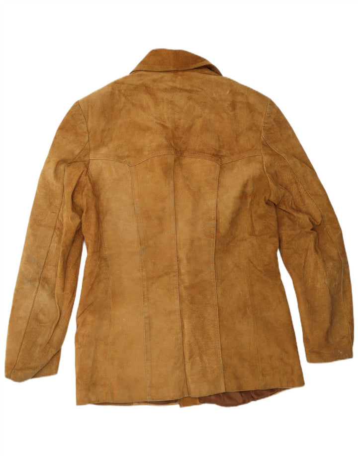 Chaqueta de ante vintage para hombre IT 50 cuero beige medio