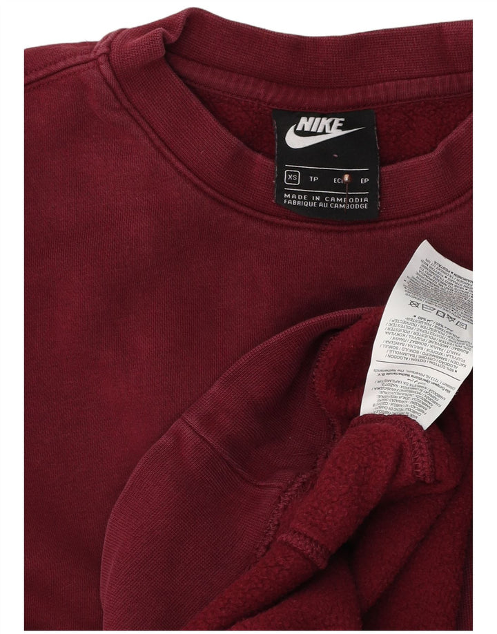 NIKE Hombre Sudadera Jumper XS Borgoña Algodón
