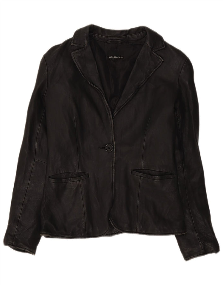 Calvin Klein Chaqueta Blazer de 1 Botón para Mujer UK 12 Medium Black Classic
