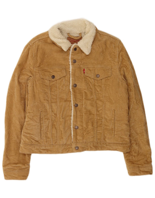 Levi's Chaqueta de pana Sherpa para mujer Reino Unido 46 Grande Algodón beige