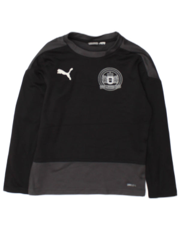 Puma Camiseta gráfica de manga larga para niños 7-8 años Negro Colorblock