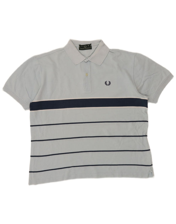 Polo Fred Perry Hombre De Algodón A Rayas Azul Medio