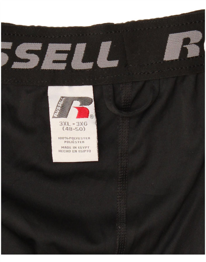 RUSSELL ATHLETIC Pantalones cortos deportivos Dri-Power para hombre 3XL Poliéster negro