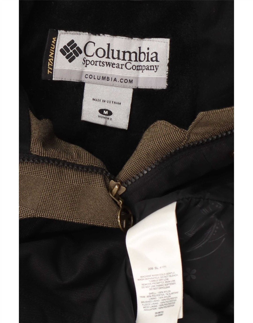 Columbia Chaqueta cortavientos para mujer UK 44 Mediana Nylon negro
