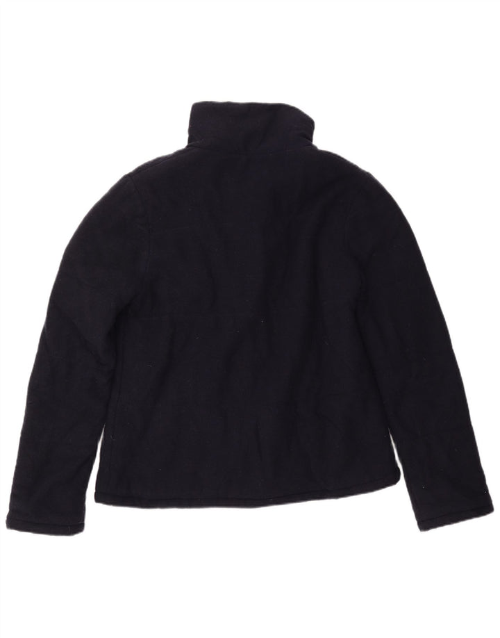 Laura Ashley Chaqueta Bomber para Mujer Reino Unido 12 Mediana Lana de Cordero Azul Marino