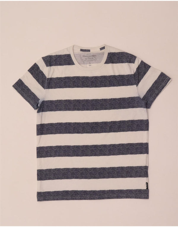 ABERCROMBIE & FITCH Camiseta para hombre Top Small Azul Rayas Algodón