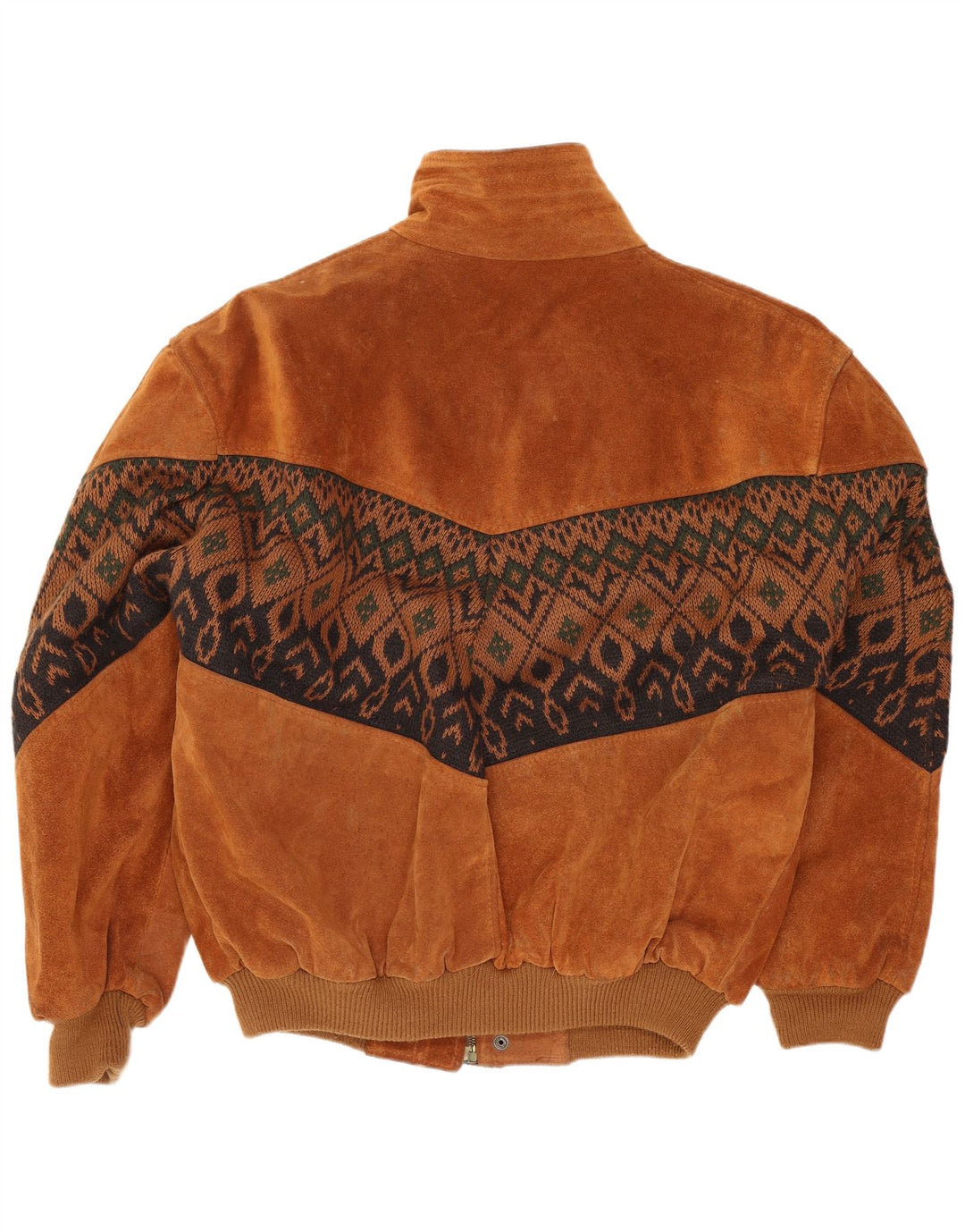 Vintage hombres ante bomber chaqueta Reino Unido 42 XL marrón geométrico