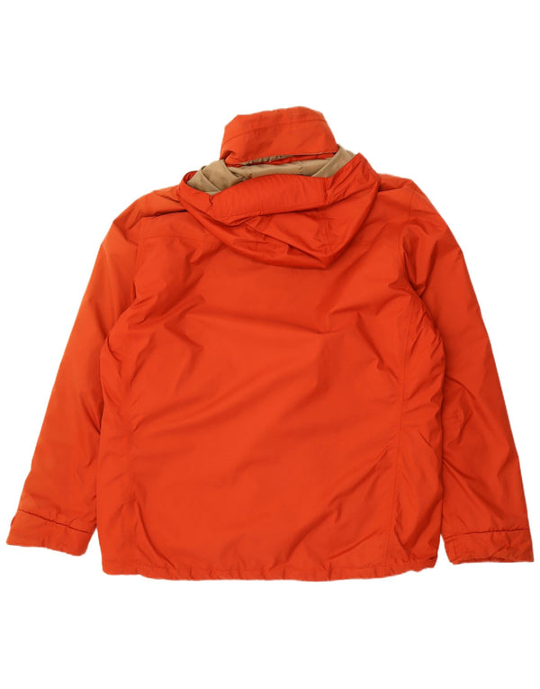 Adidas Chaqueta cortavientos con capucha a prueba de clima para hombre UK 48/50 XL Naranja Nylon