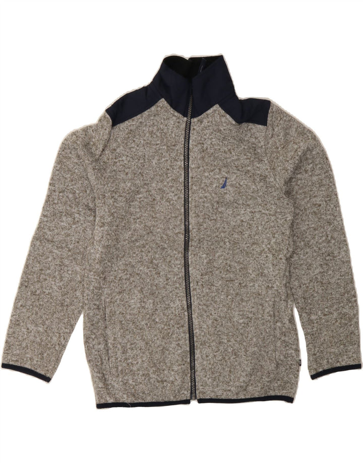 NAUTICA Boys Cardigan Sweater 14-15 Years Large Grey Flecked Polyester Vintage Nautica and Second-Hand Nautica from Messina Hembry 