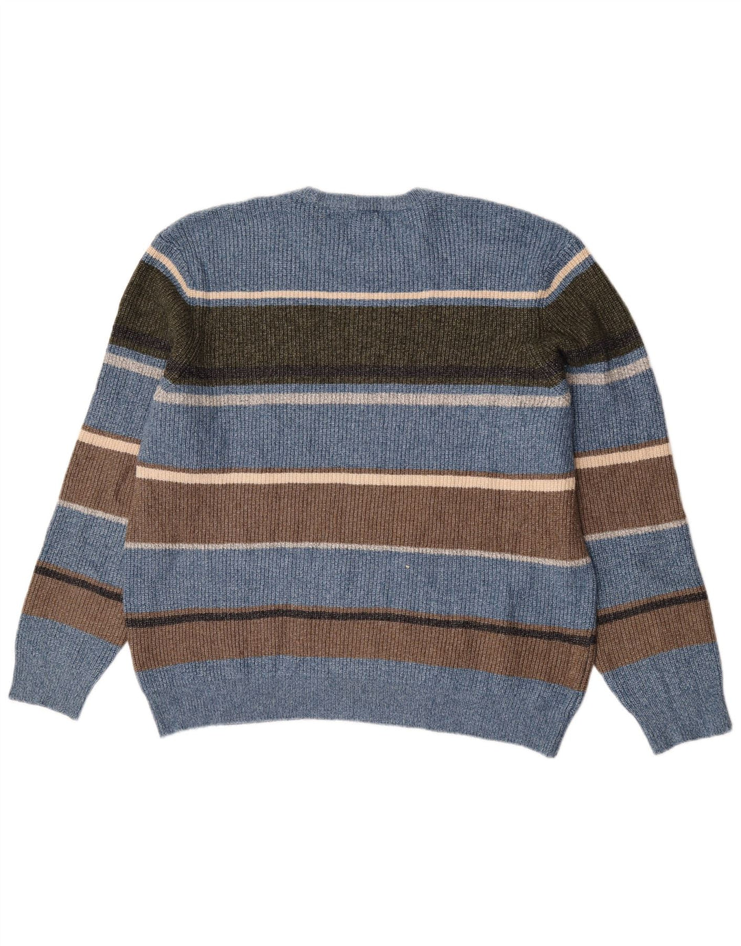 Marks & Spencer - Jersey de cuello redondo para hombre, talla 2XL, poliamida a rayas azules