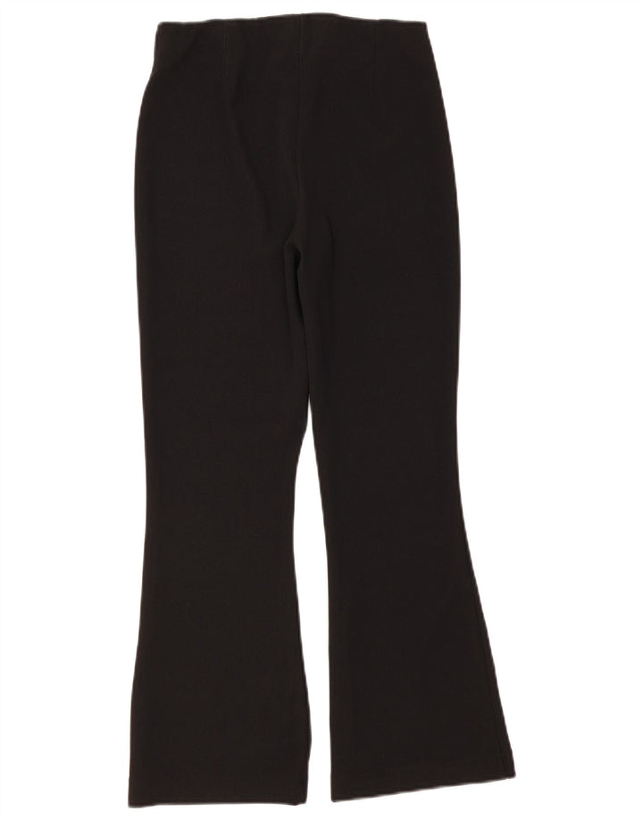 Zara Mujer Pantalón Casual Acampanado Grande W32 L26 Poliéster Negro