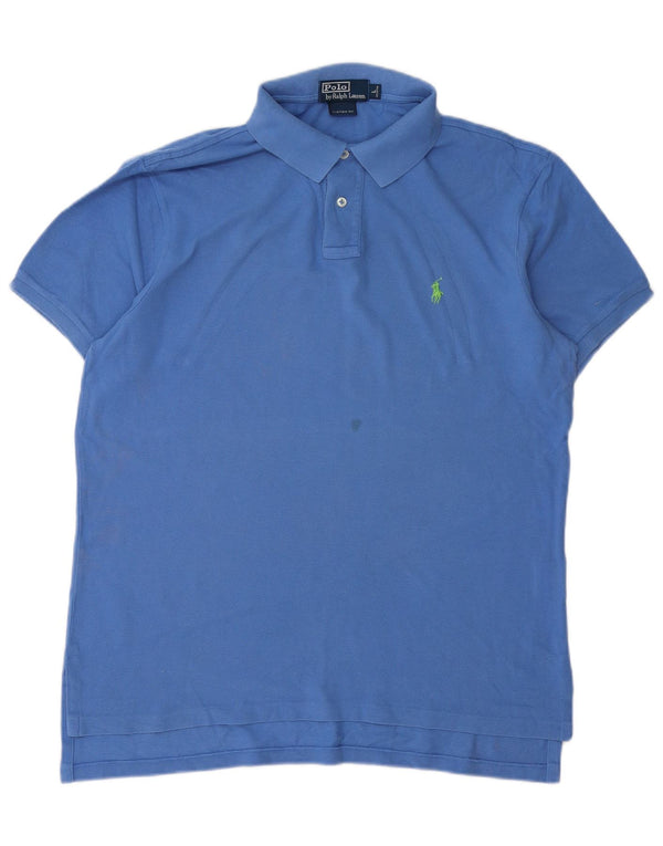 Polo Ralph Lauren Polo de ajuste personalizado para hombre, algodón azul grande