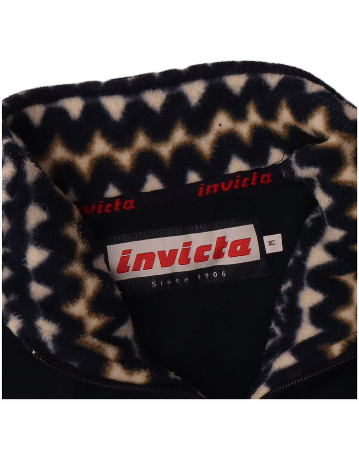 Jersey de forro polar con cuello y cremallera Invicta para hombre Azul marino mediano Geométrico