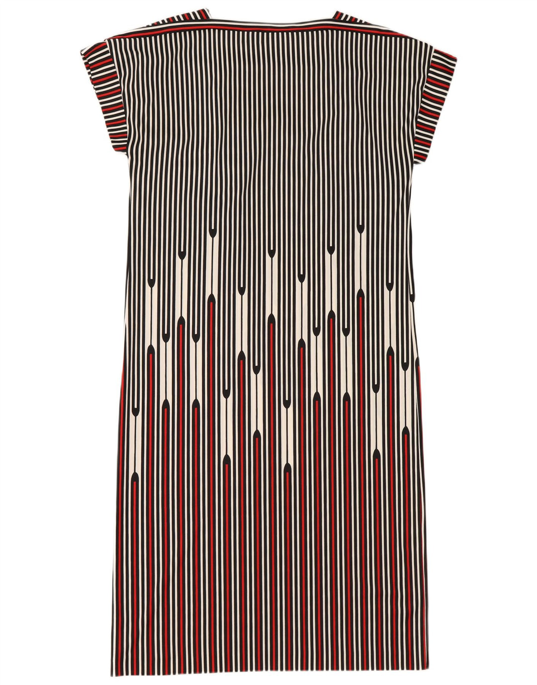 Vestido recto vintage para mujer IT 48 XL rayas negras