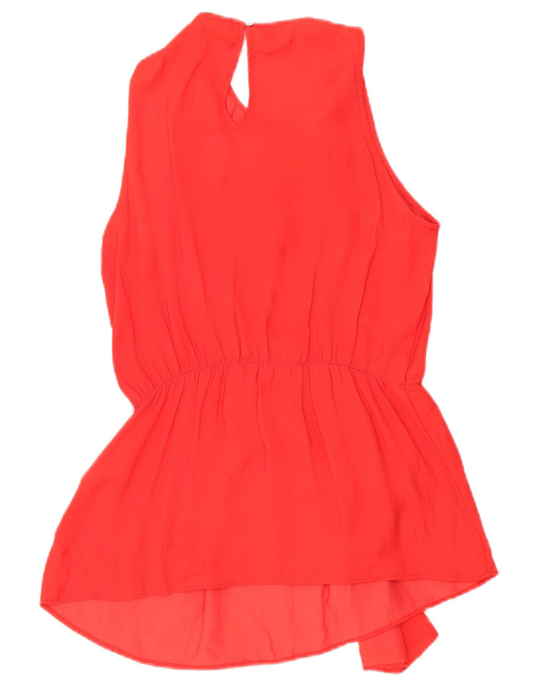 Zara Mujer Blusa Sin Mangas Top UK 44 Medio Rojo Poliéster