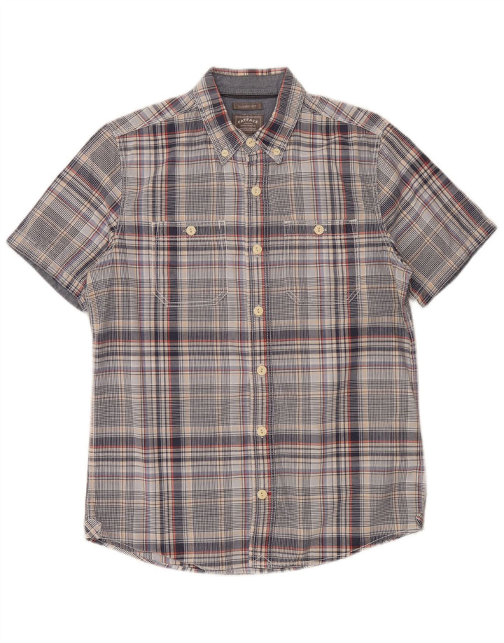 Camisa de corte clásico de manga corta para hombre de Fat Face, cuadros grises pequeños