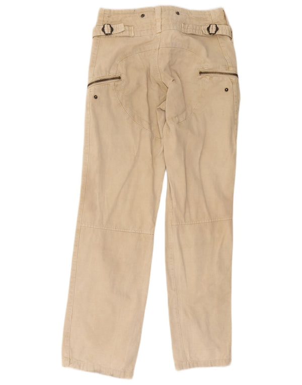 Pantalones cargo rectos vintage para hombre IT 44 XS W30 L31 Algodón beige