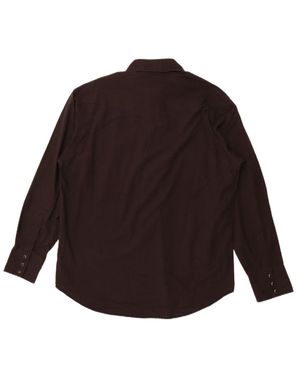 WRANGLER Camisa para hombre grande de algodón negro