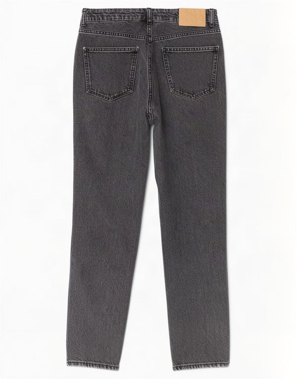 Zara Jeans Cónicos De Cintura Alta Para Mujer EU 40 Medium W30 L26 Algodón Gris