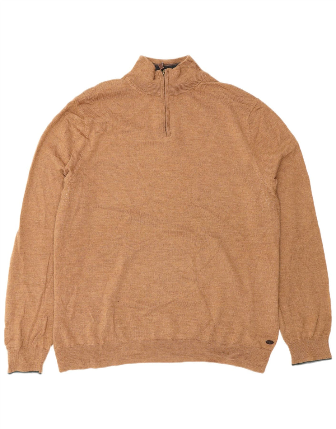 Jersey tipo jersey con cuello y cremallera para hombre de White Stuff 2XL Lana marrón