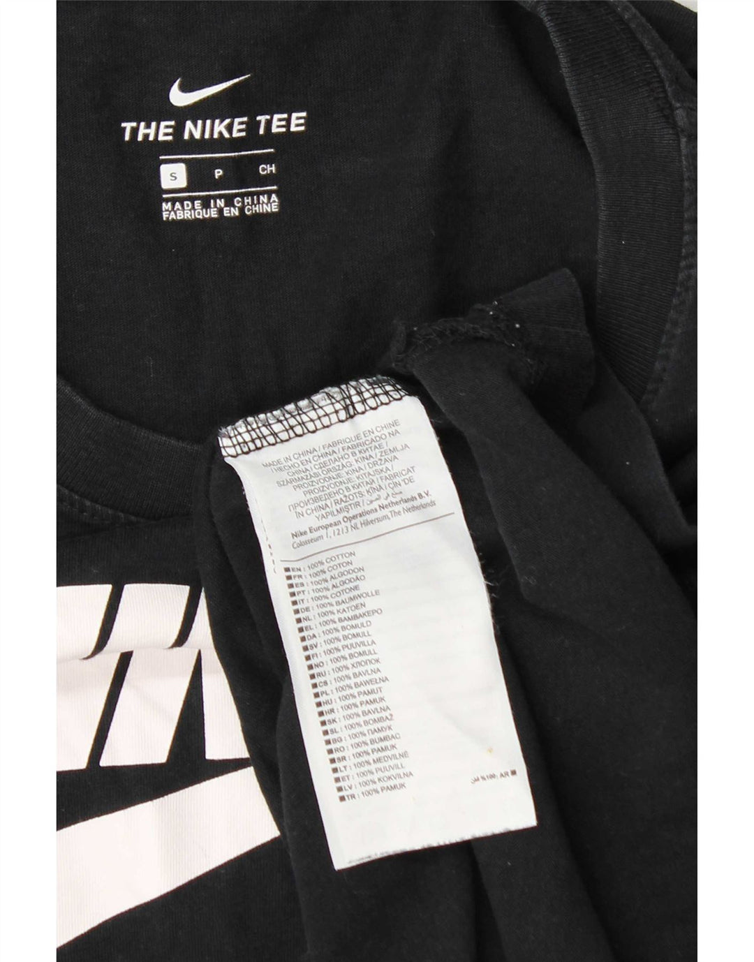 Nike Camiseta gráfica de manga larga para mujer UK 10 Small Black Cotton