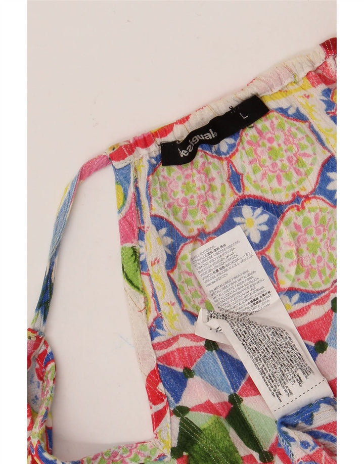 DESIGUAL Blusa extragrande para mujer UK 40 Grande Multicolor Floral