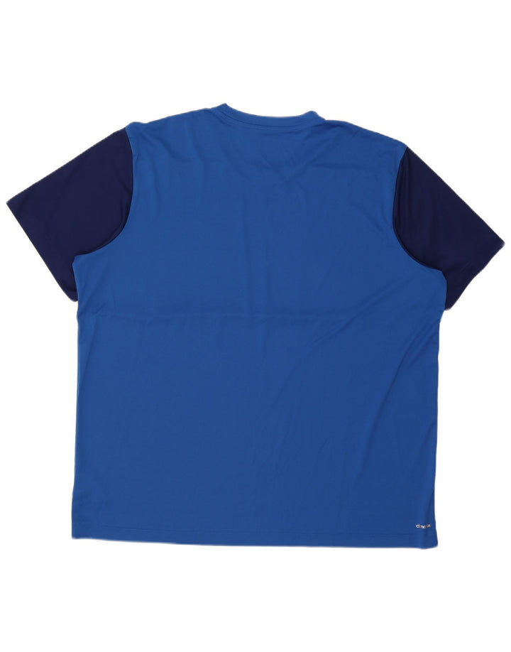 Adidas Mens Climalite Camiseta Top 2XL Azul Colorblock Poliéster