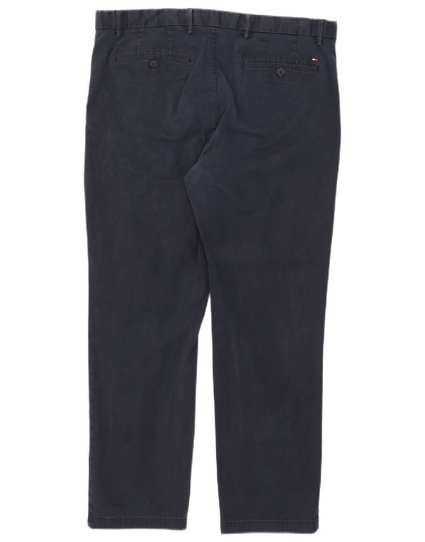 Tommy Hilfiger Pantalones chinos rectos para hombre W38 L26 Algodón azul marino