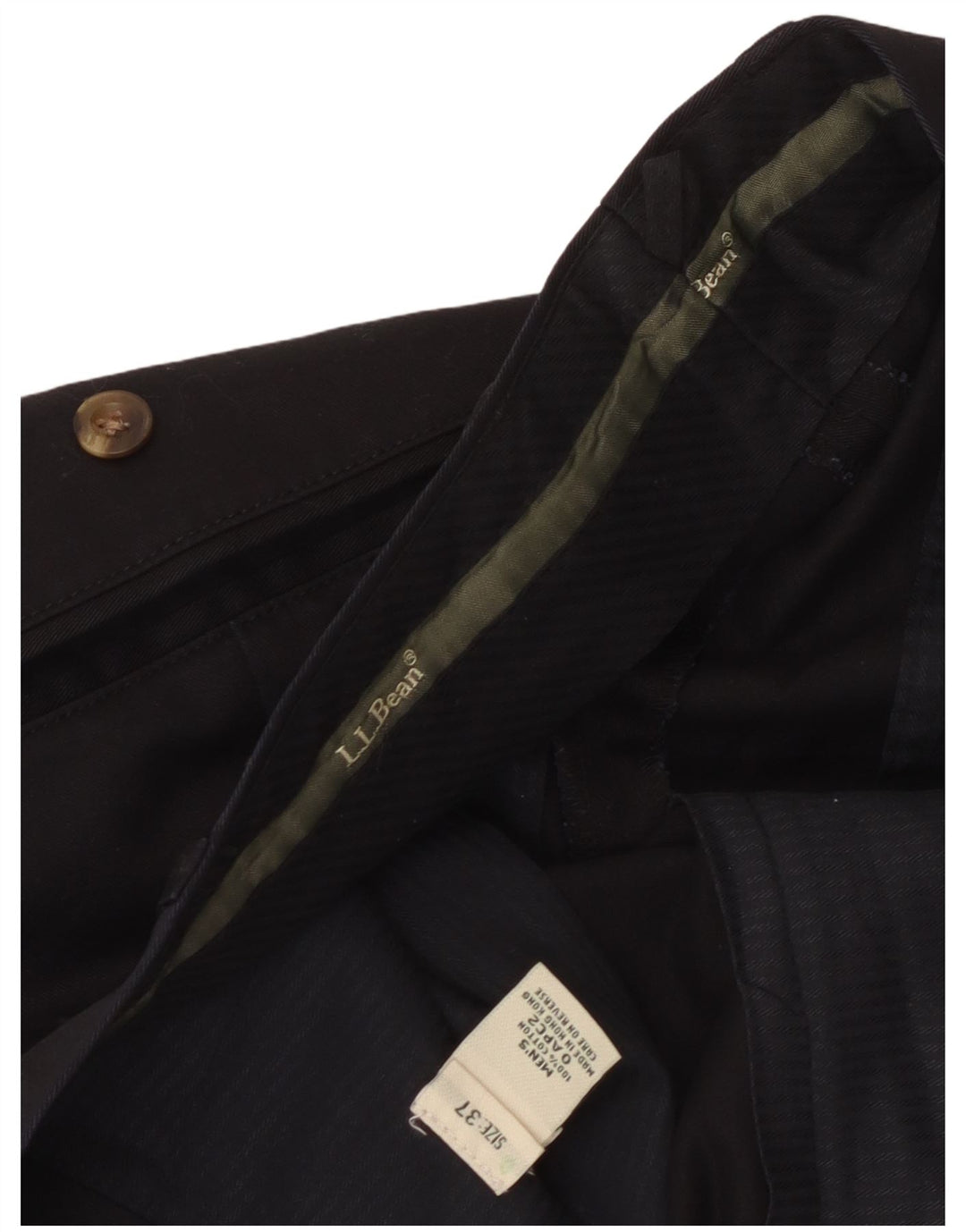 L.L.Bean Pantalones casuales con pinzas para hombre W37 L32 Algodón negro