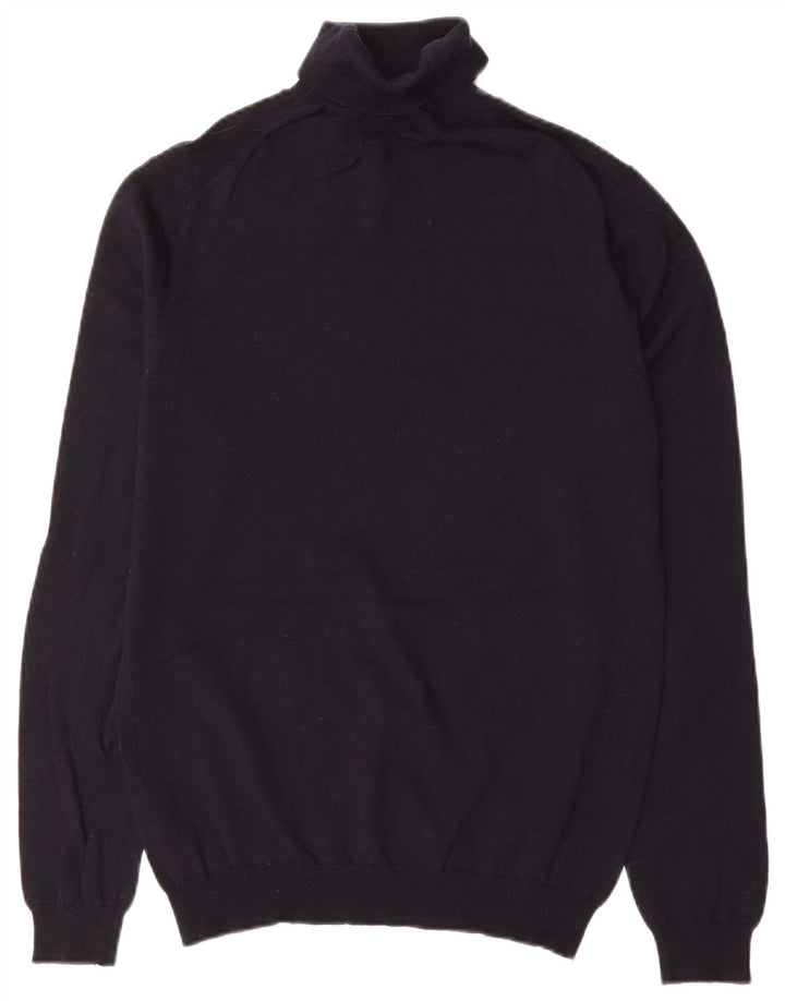 Jersey Reiss Hombre Con Cuello Vuelto De Lana Azul Marino Mediano