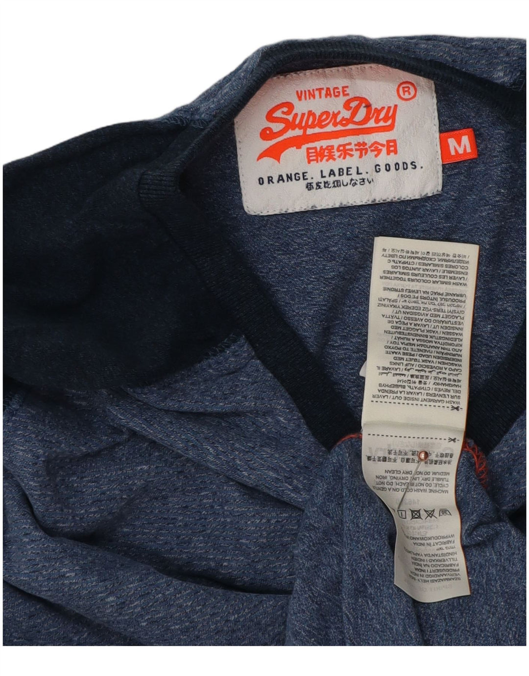 Superdry Hombre Camiseta De Manga Larga De Algodón Color Block Azul Medio