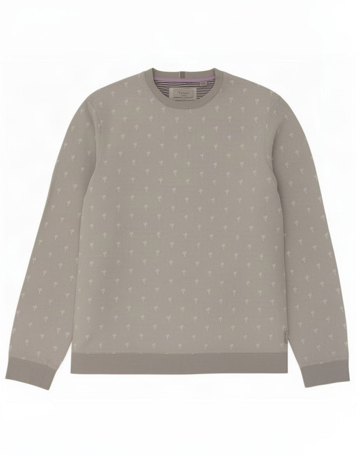 Ted Baker - Sudadera para hombre, talla 3, color gris medio manchado