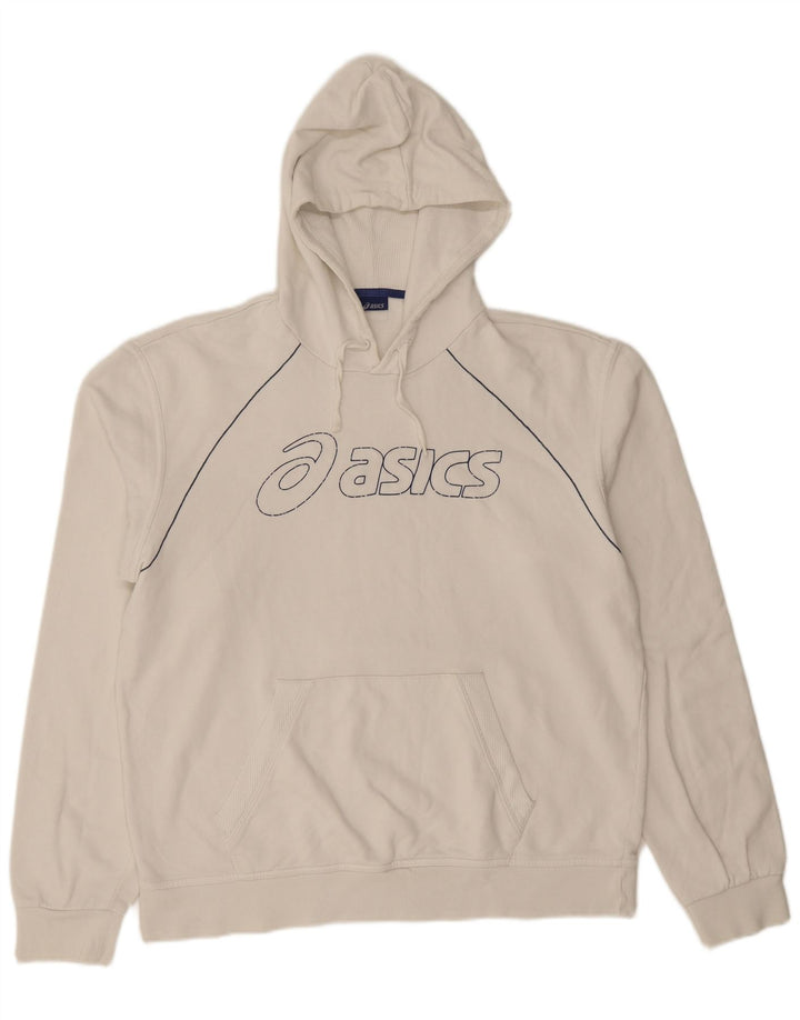 Asics Hombre Graphic Sudadera Con Capucha Jumper XL Off White Algodón