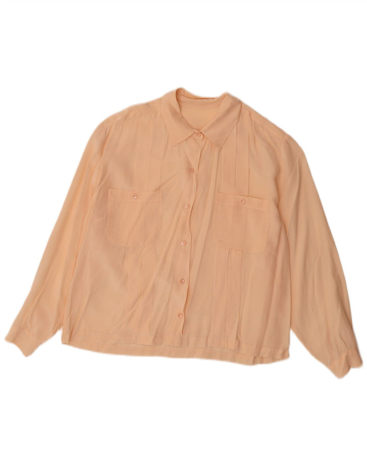 Vintage mujer camisa blusa Reino Unido 14 rosa grande