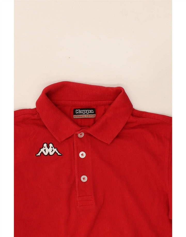 KAPPA Boys Polo Shirt 11-12 Years Red Vintage Kappa and Second-Hand Kappa from Messina Hembry 