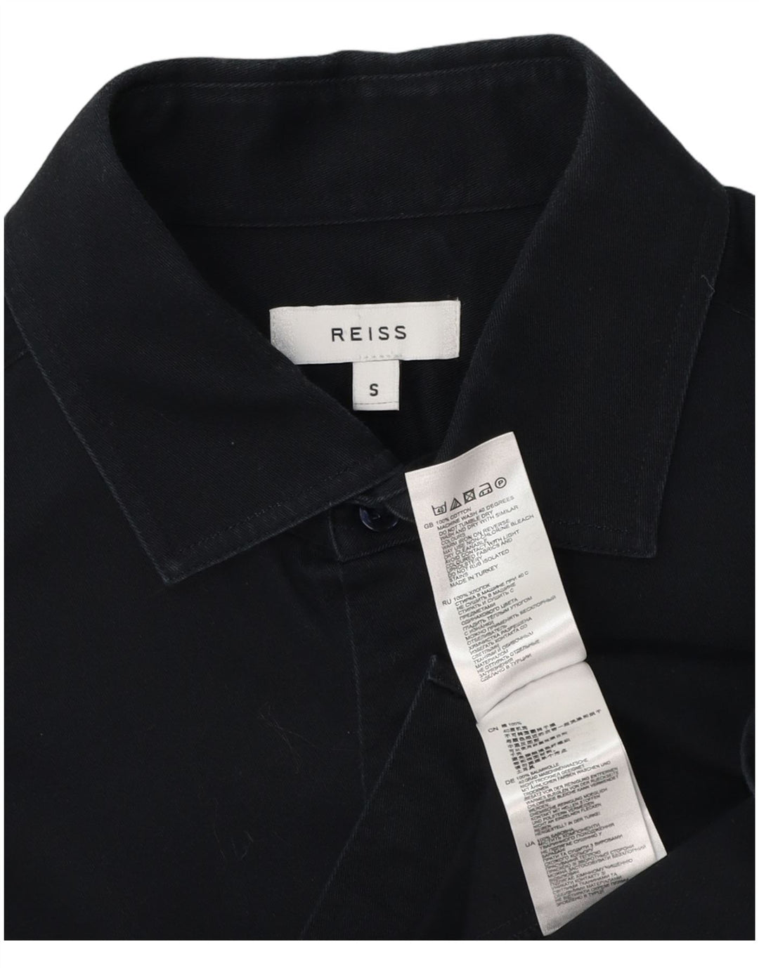 Camisa Reiss Hombre Small Azul Marino Algodón