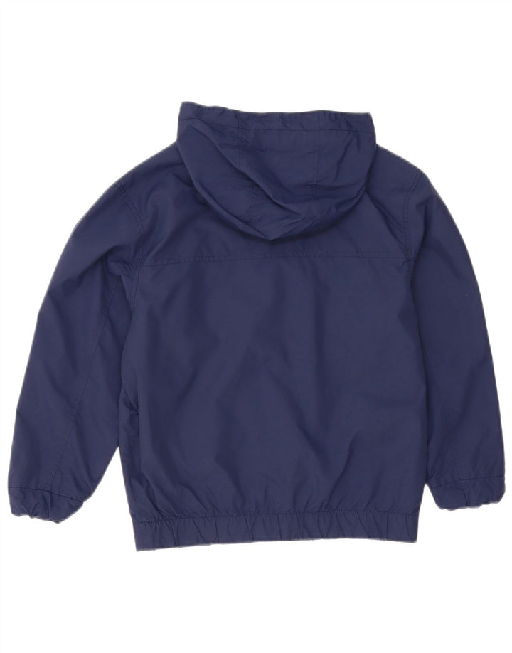 Kickers Chaqueta cortavientos con capucha para niños de 7 a 8 años, talla pequeña, nailon azul marino