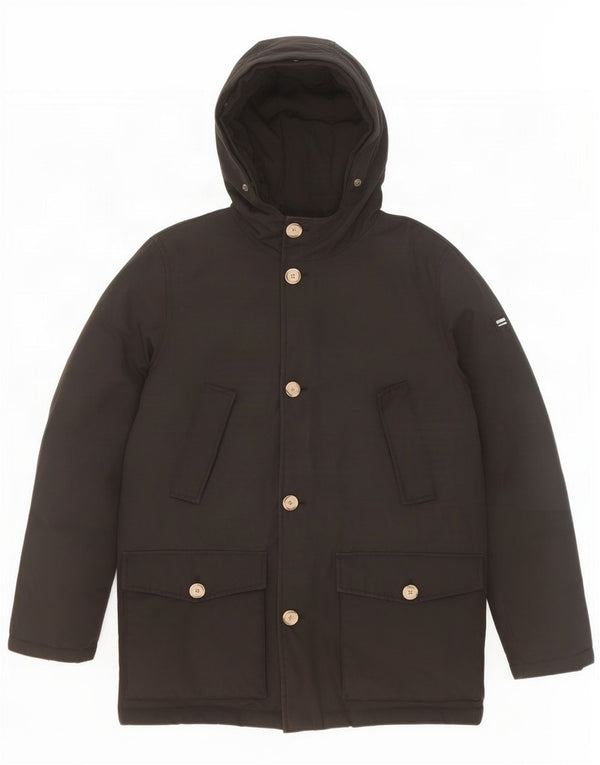 Woolrich Abrigo acolchado con capucha para niño 13-14 años Algodón negro