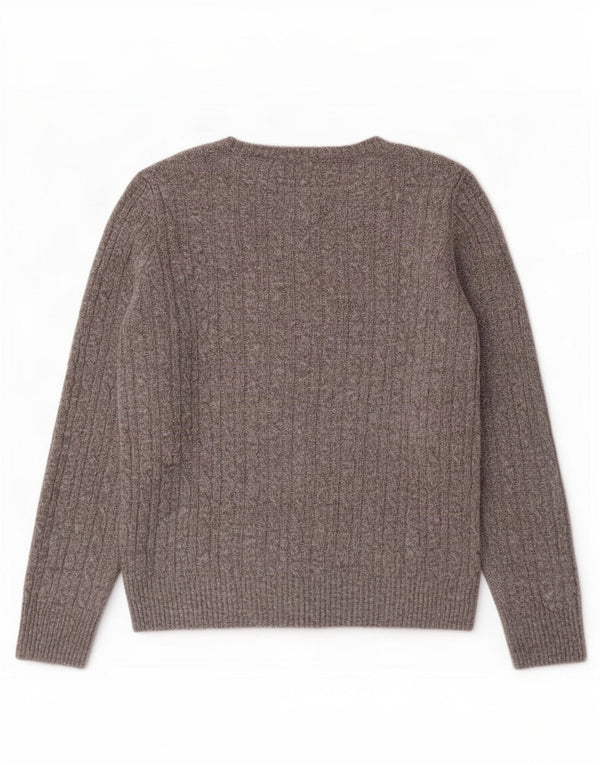 Superdry Womens Boat Neck Jumper Sweater UK 16 Large Grey Acrylic