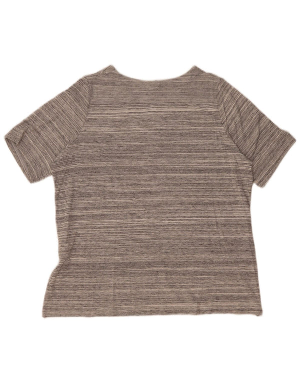 Nike Camiseta para mujer Top UK 44 Algodón a rayas gris medio