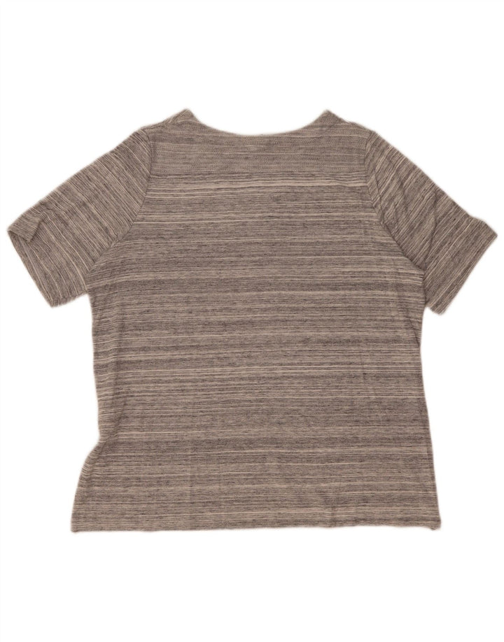 Nike Camiseta para mujer Top UK 44 Algodón a rayas gris medio
