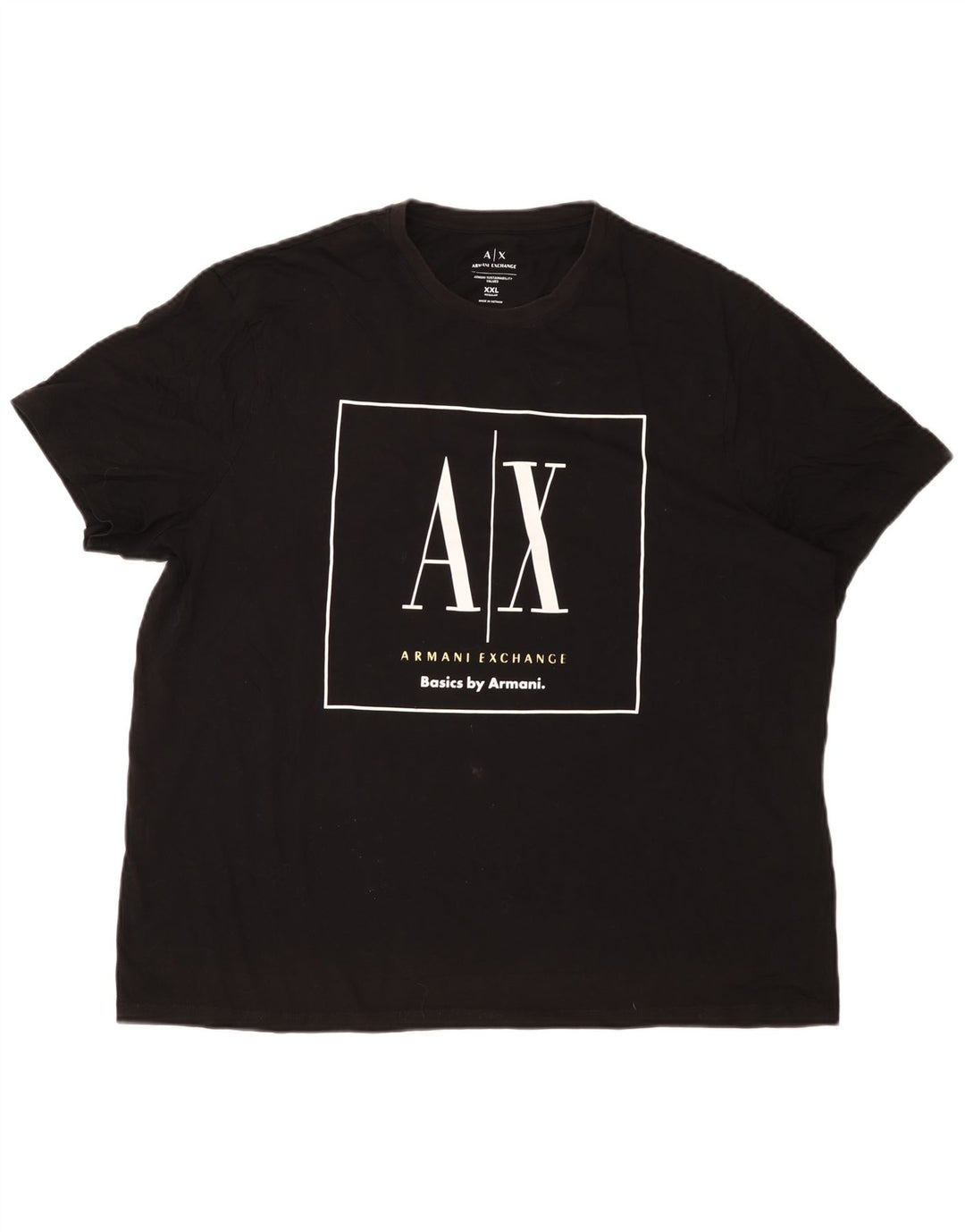 Armani Exchange Camiseta gráfica regular para hombre Top 2XL Negro