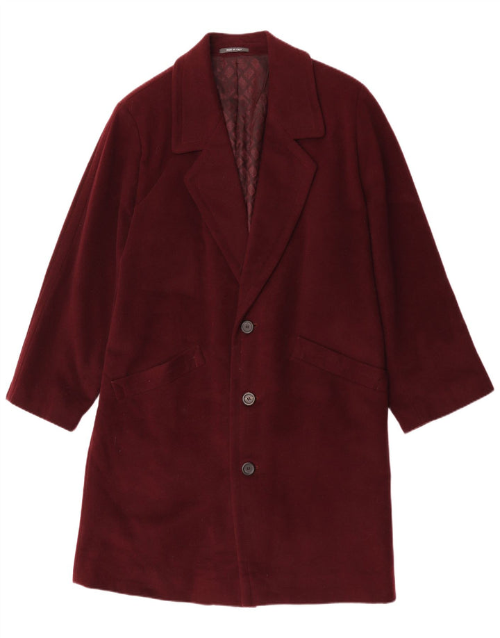 Abrigo para hombre Division Vogue IT 48 Lana mediana burdeos